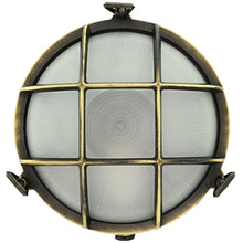 Load image into Gallery viewer, Discus Brass bulkhead Round outdoor waterproof light Nautical marine wall lamp Industrial light polished Brass
